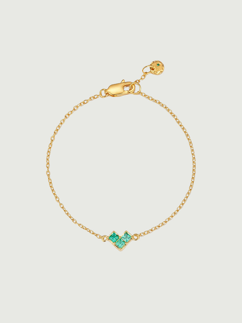 Princess Cut Emerald Heart Bracelet