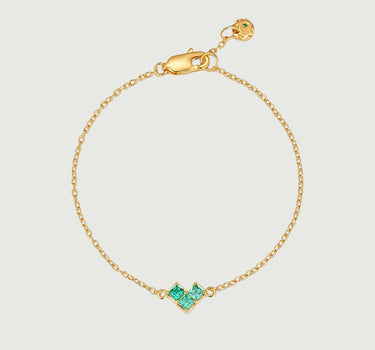 Princess Cut Emerald Heart Bracelet