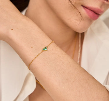 Princess Cut Emerald Heart Bracelet