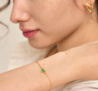 Princess Cut Emerald Heart Bracelet