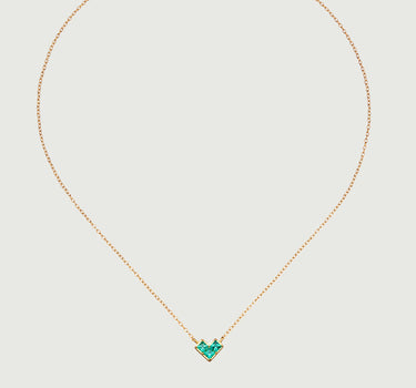Princess Cut Emerald Heart Necklace