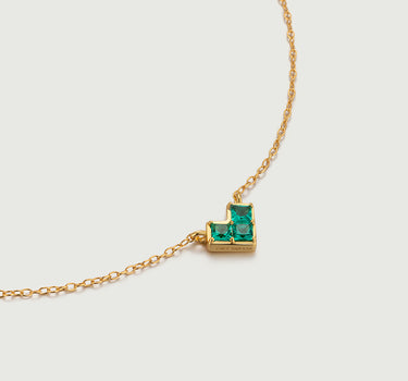 Princess Cut Emerald Heart Necklace