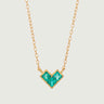 Princess Cut Emerald Heart Necklace