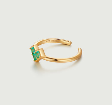 Princess Cut Emerald Heart Ring-obyjewelry
