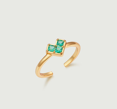 Princess Cut Emerald Heart Ring-obyjewelry