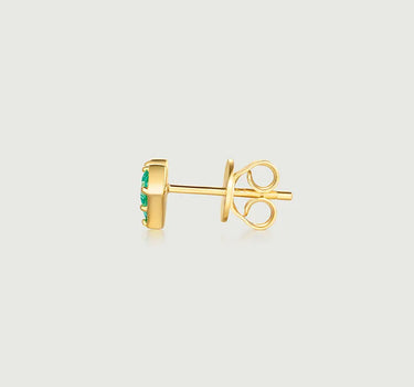 Princess Cut Emerald Heart Stud Earrings-obyjewelry