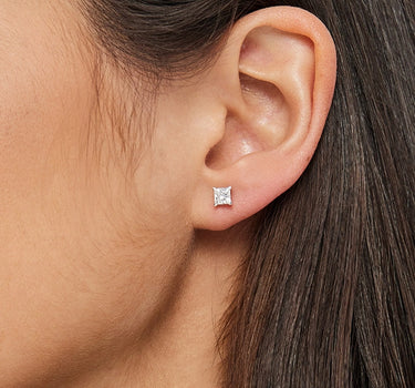 Princess Cut Lab Diamond Earrings
