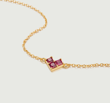 Princess Cut Ruby Heart Bracelet