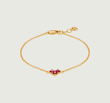 Princess Cut Ruby Heart Bracelet