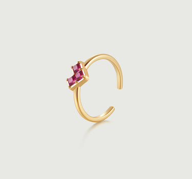 Princess Cut Ruby Heart Ring-obyjewelry
