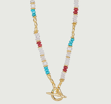 freedom Multi Gemstone Nugget Beaded Necklace