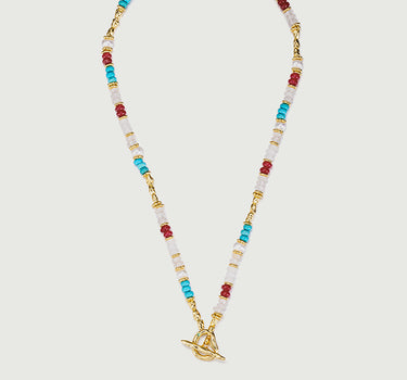 freedom Multi Gemstone Nugget Beaded Necklace