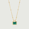 Rectangle Malachite Charm Necklace-obyjewelry