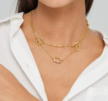 Rectangles Charm Beaded Necklace