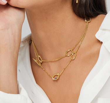 Rectangles Charm Beaded Necklace