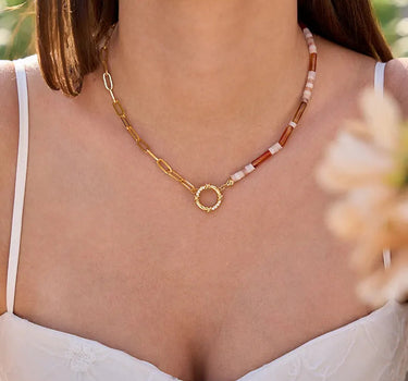 Red Onyx Aventurine Paperclip Chain