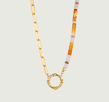 Red Onyx Aventurine Paperclip Chain
