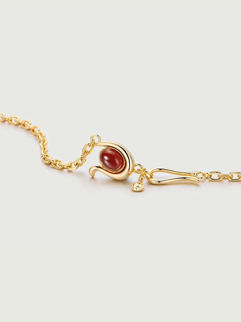 Red Onyx Detachable Necklace