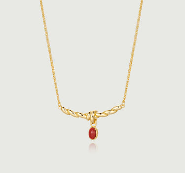 Red Onyx Twist Necklace