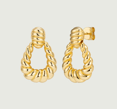 Ribbed Doorknocker Earrings