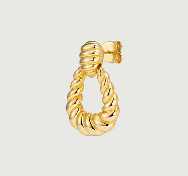 Ribbed Doorknocker Earrings