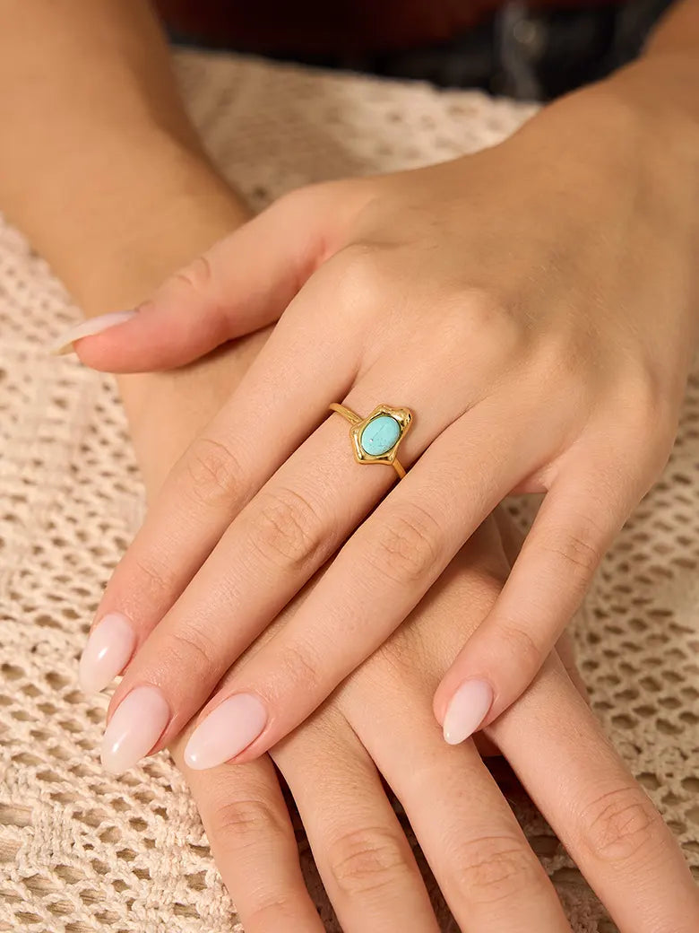 Ridge Turquoise Stacking Open Ring