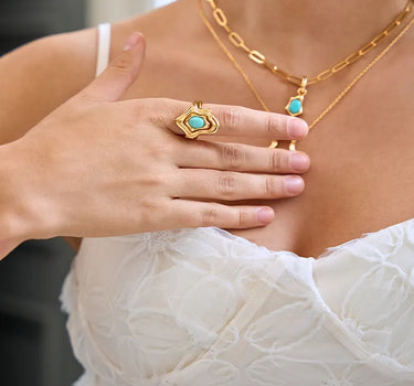 Ridge Turquoise Stacking Open Ring