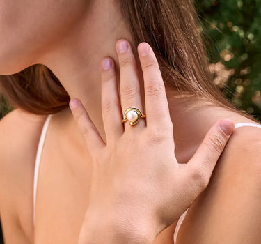 Rococo Pearl Stacking Open Ring