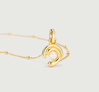 Rococo Squiggle Pearl Pendant Charm