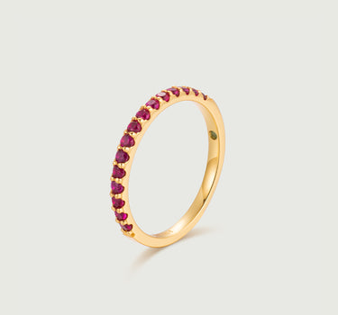 Ruby Half Pave Ring