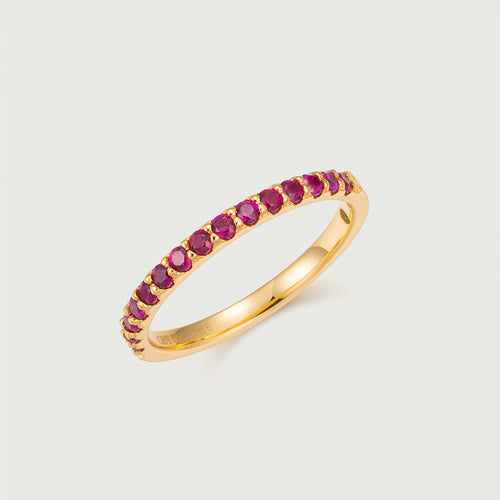 Ruby Half Pave Ring