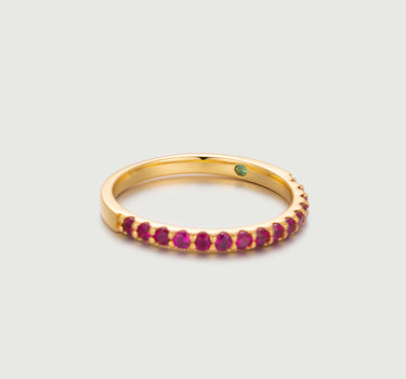 Ruby Half Pave Ring