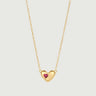 Ruby Heart Chain Necklace-obyjewelry