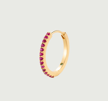 Ruby Pave Huggie Hoop Earrings