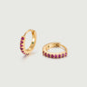 Ruby Pave Huggie Hoop Earrings