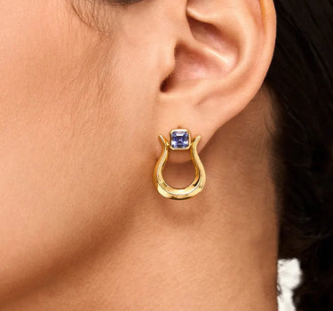 Sapphire Lyre Earrings
