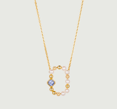 SapphireRectangleCharmNecklace