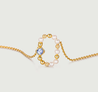 SapphireRectangleCharmNecklace