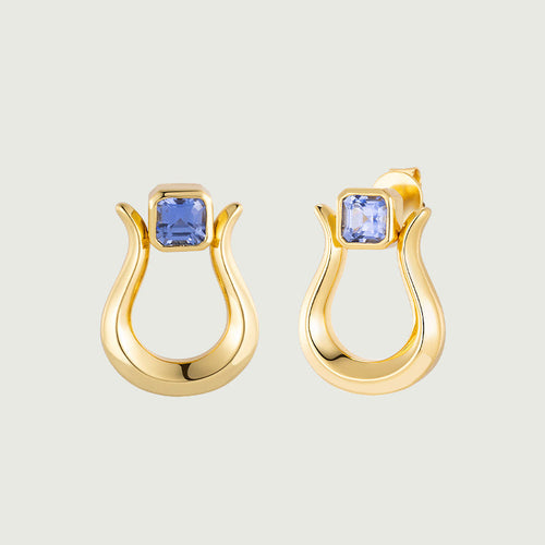  Sapphire Lyre Earrings