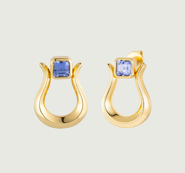  Sapphire Lyre Earrings