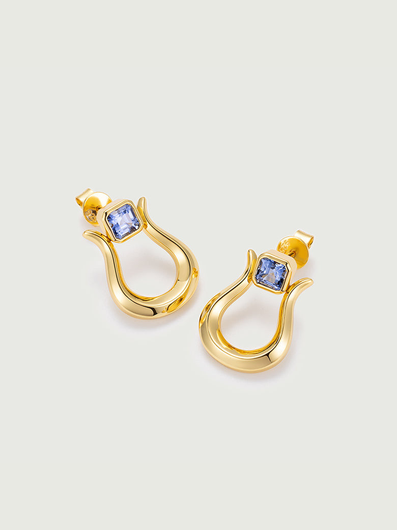 Sapphire Lyre Earrings