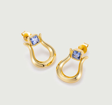  Sapphire Lyre Earrings