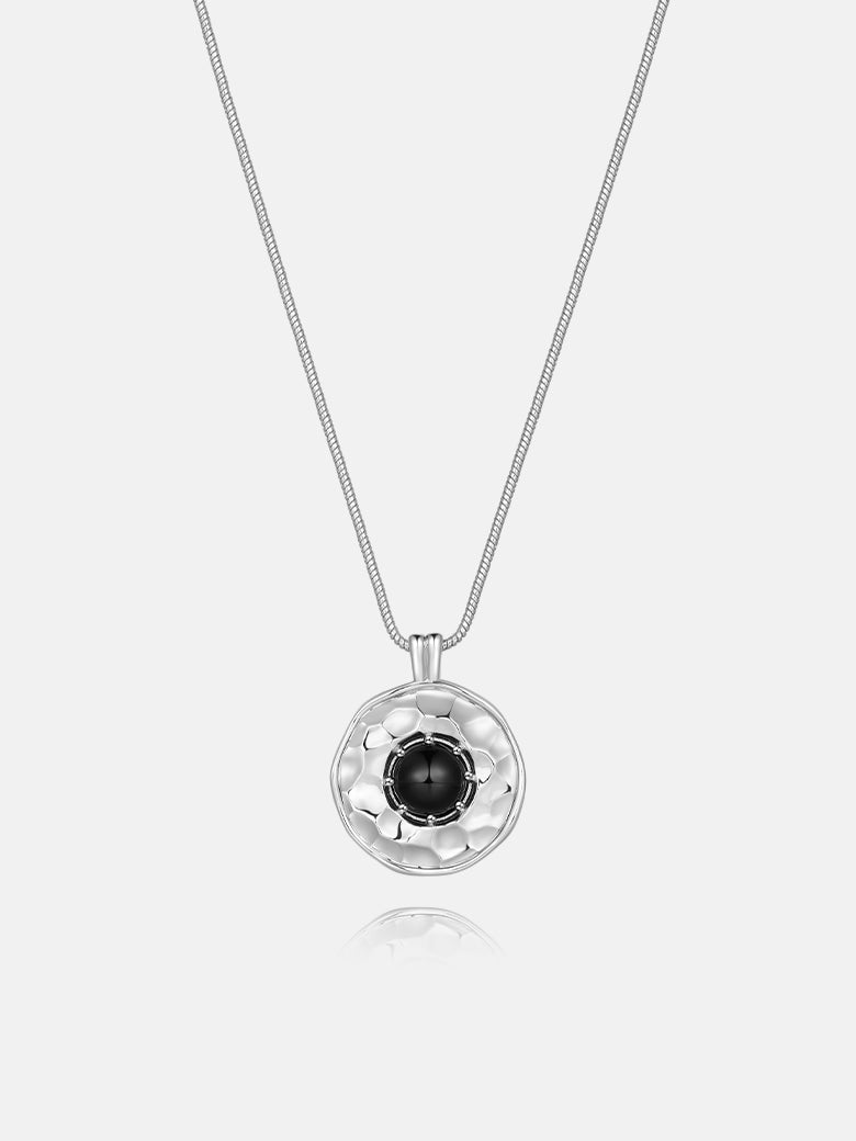 Satellite Round Gemstone Charm Necklace