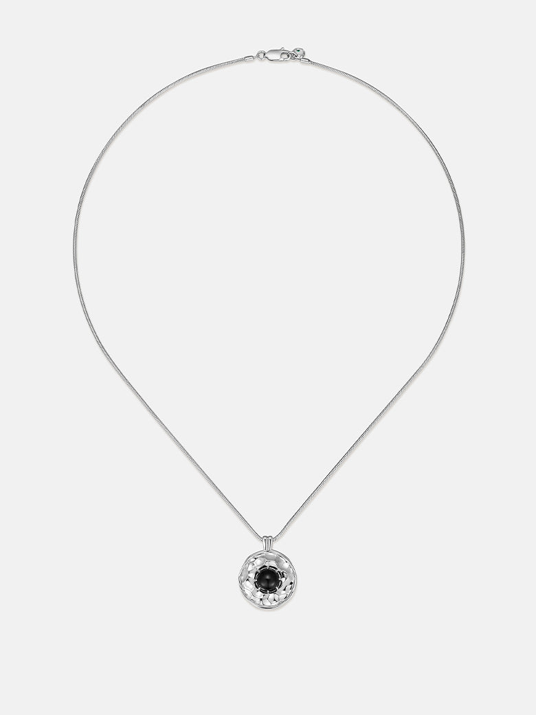 Satellite Round Gemstone Charm Necklace