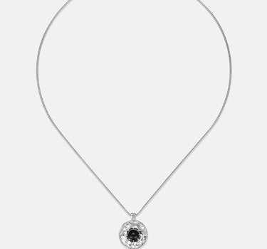 Satellite Round Gemstone Charm Necklace