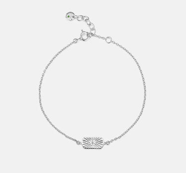 Silver Stellar Birthstone Engravable Bracelet-obyjewelry