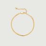 A flat snake chain bracelet in gold vermeil with adjustable clasp, perfect for minimalist or layered looks.
