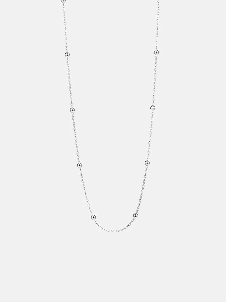 Spheres Chain Silver Necklace-obyjewelry