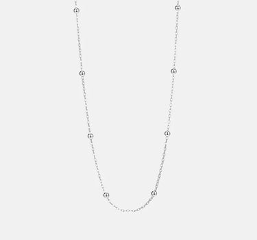 Spheres Chain Silver Necklace-obyjewelry
