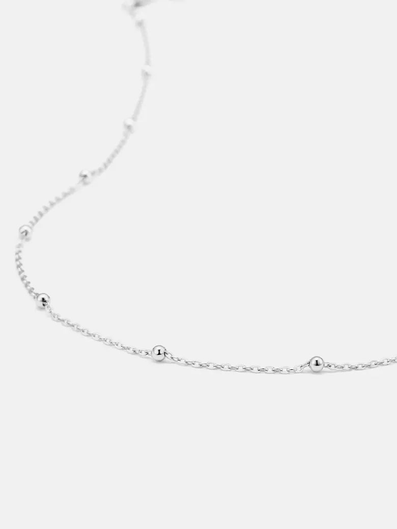 Spheres Chain Silver Necklace-obyjewelry